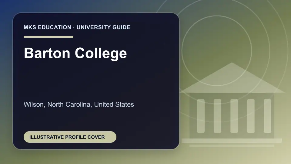 Illustrative MKS Education profile cover for Barton College in the USA