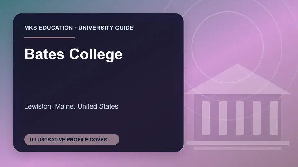 Illustrative MKS Education profile cover for Bates College in the USA