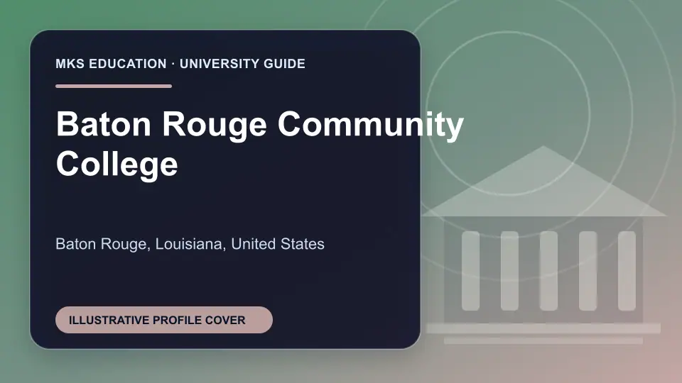 Illustrative MKS Education profile cover for Baton Rouge Community College in the USA