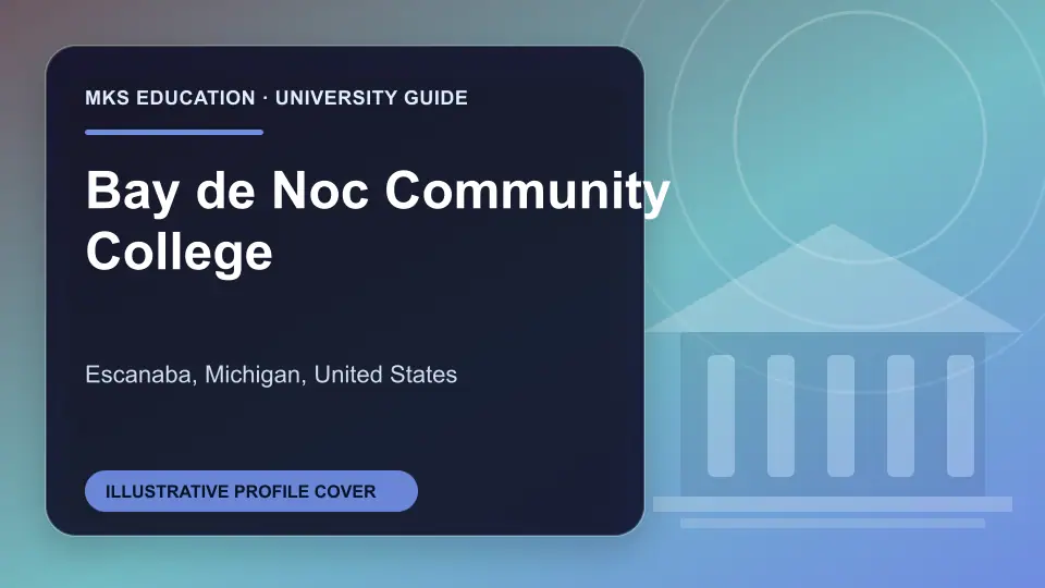 Illustrative MKS Education profile cover for Bay de Noc Community College in the USA