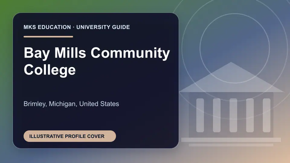 Illustrative MKS Education profile cover for Bay Mills Community College in the USA