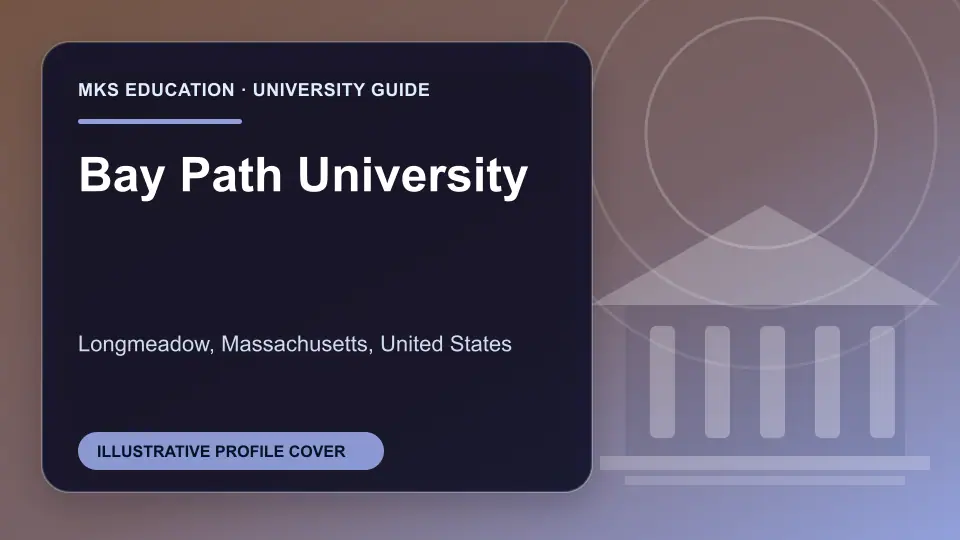 Illustrative MKS Education profile cover for Bay Path University in the USA