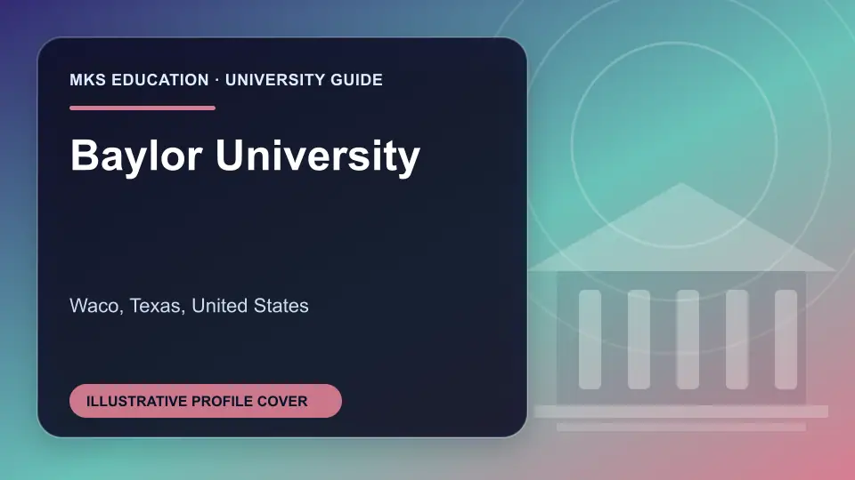 Illustrative MKS Education profile cover for Baylor University in the USA
