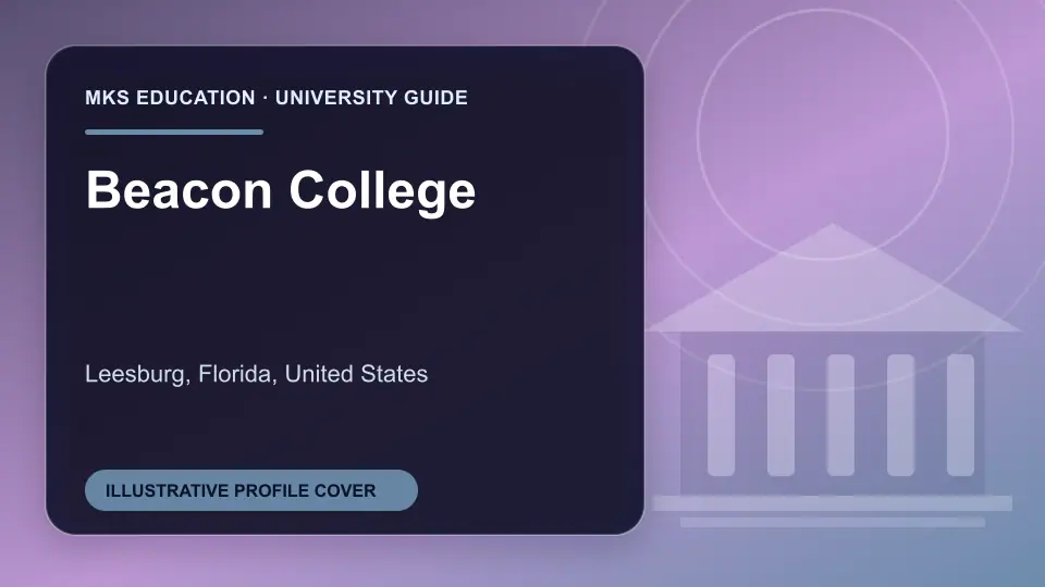 Illustrative MKS Education profile cover for Beacon College in the USA
