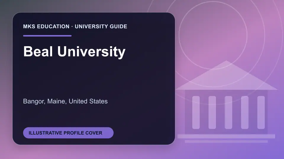 Illustrative MKS Education profile cover for Beal University in the USA