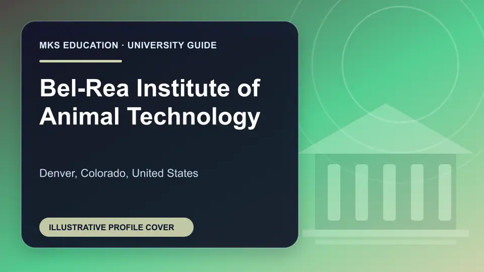 Illustrative MKS Education profile cover for Bel-Rea Institute of Animal Technology in the USA