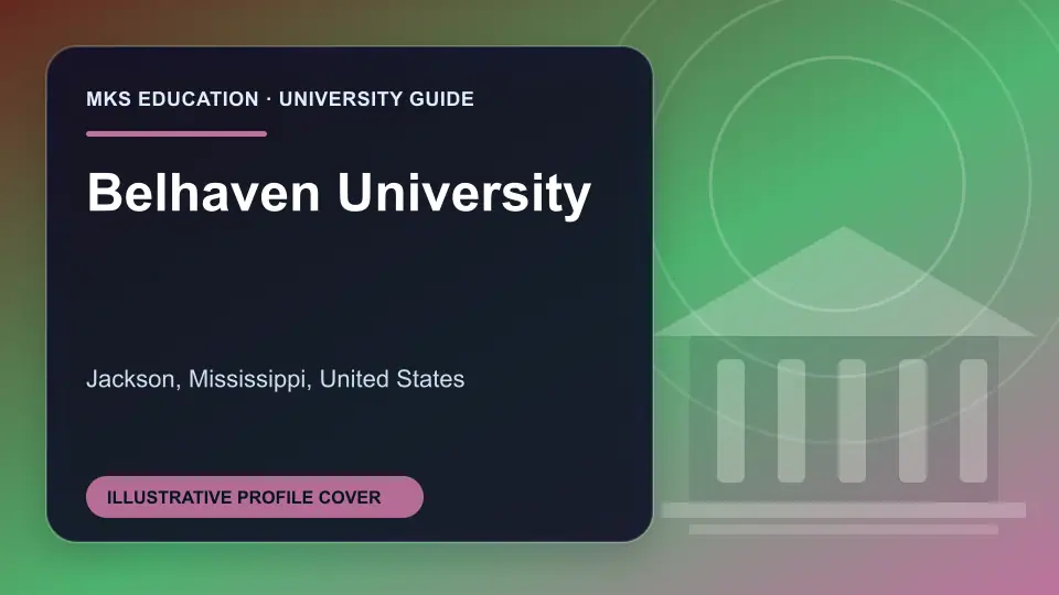 Illustrative MKS Education profile cover for Belhaven University in the USA