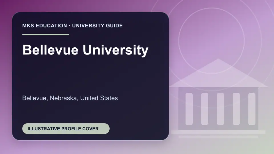 Illustrative MKS Education profile cover for Bellevue University in the USA