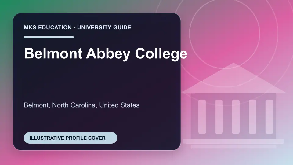 Illustrative MKS Education profile cover for Belmont Abbey College in the USA