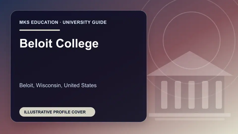Illustrative MKS Education profile cover for Beloit College in the USA