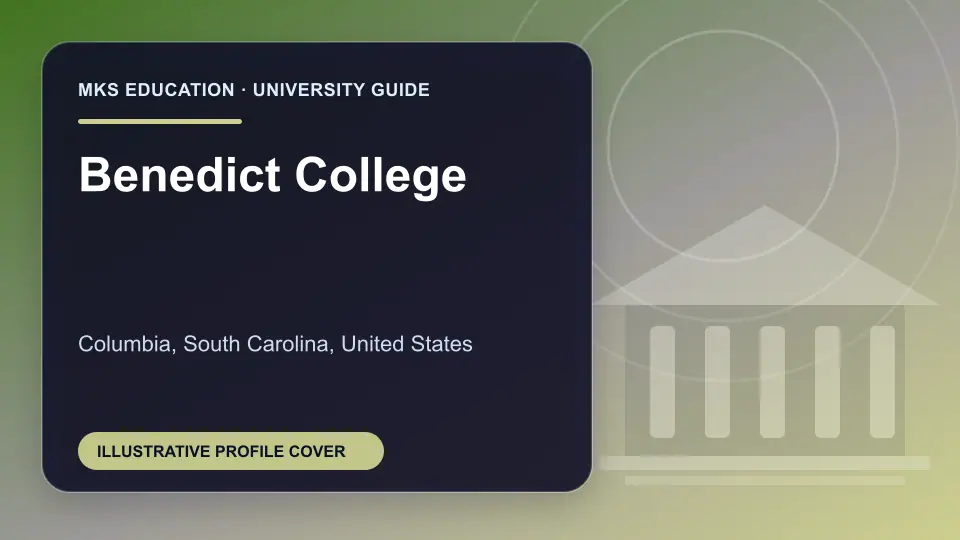Illustrative MKS Education profile cover for Benedict College in the USA
