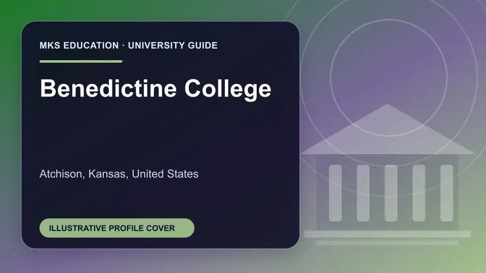Illustrative MKS Education profile cover for Benedictine College in the USA