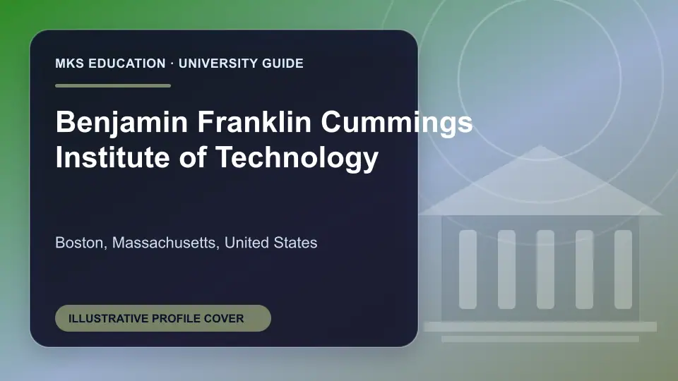 Illustrative MKS Education profile cover for Benjamin Franklin Cummings Institute of Technology in the USA