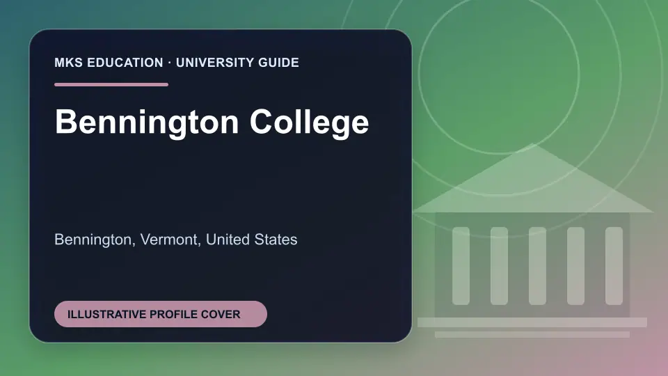 Illustrative MKS Education profile cover for Bennington College in the USA