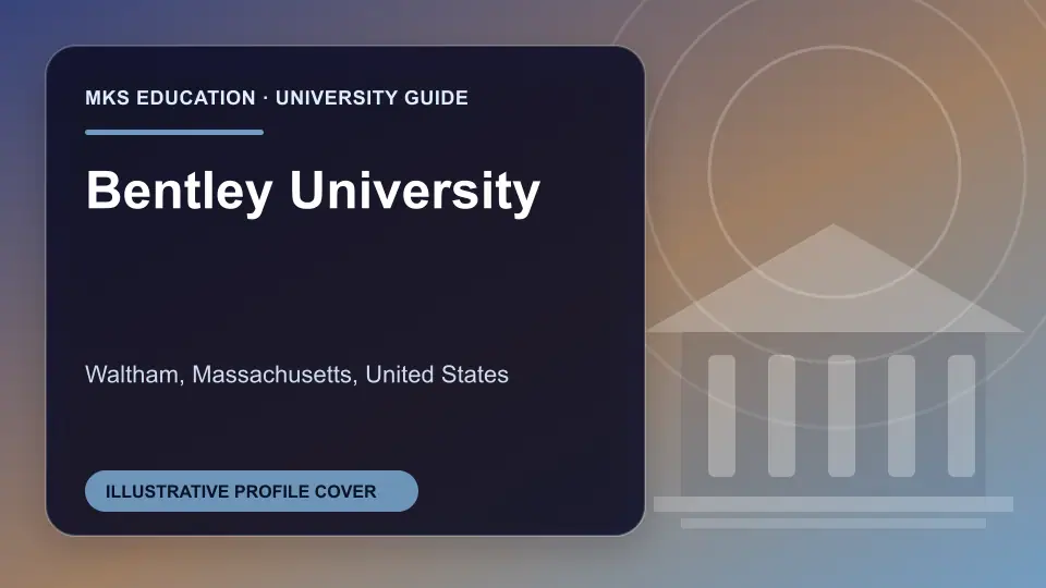 Illustrative MKS Education profile cover for Bentley University in the USA