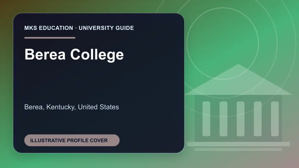 Illustrative MKS Education profile cover for Berea College in the USA