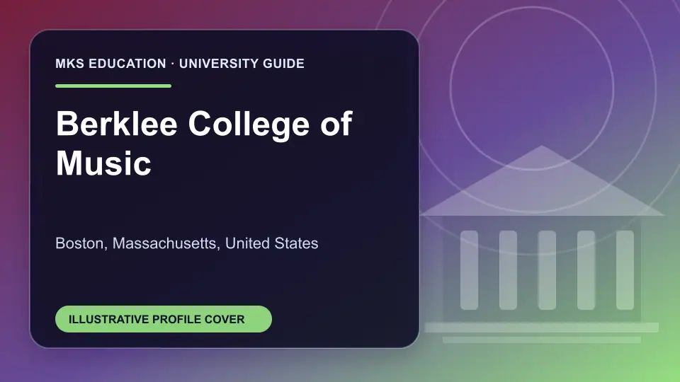 Illustrative MKS Education profile cover for Berklee College of Music in the USA