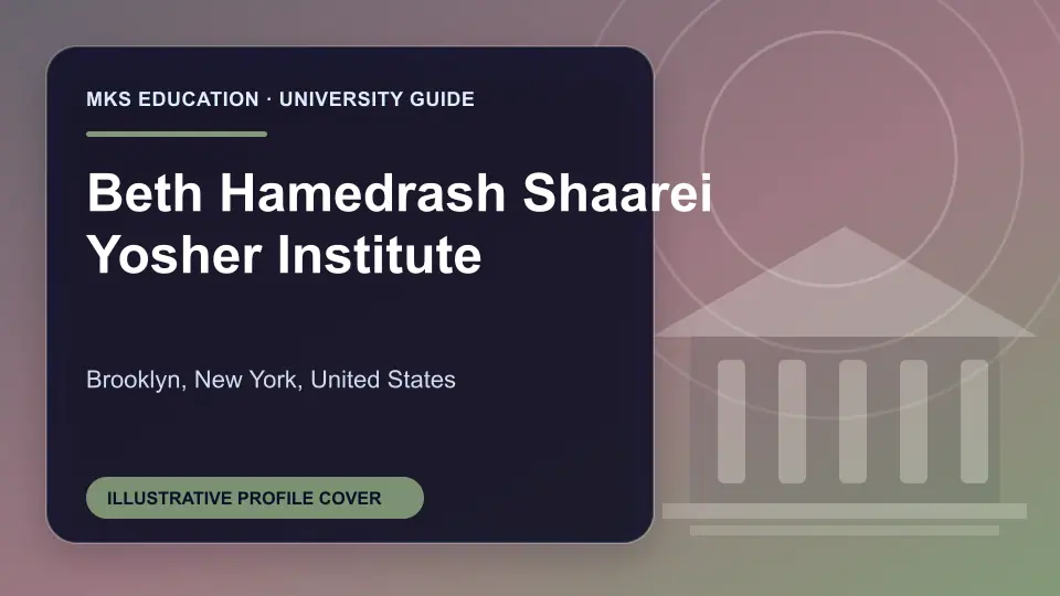 Illustrative MKS Education profile cover for Beth Hamedrash Shaarei Yosher Institute in the USA
