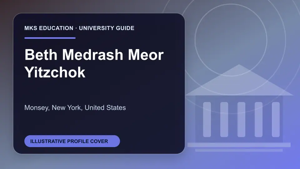 Illustrative MKS Education profile cover for Beth Medrash Meor Yitzchok in the USA