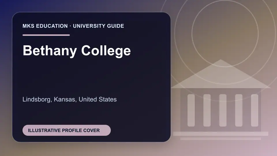 Illustrative MKS Education profile cover for Bethany College in the USA