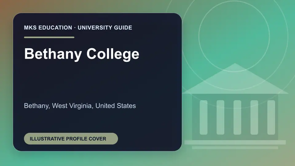 Illustrative MKS Education profile cover for Bethany College in the USA