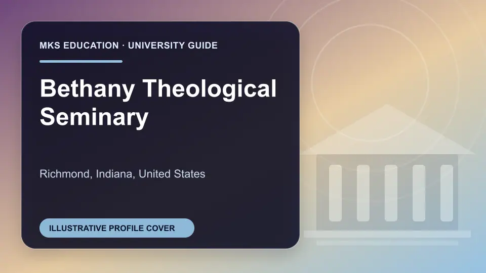 Illustrative MKS Education profile cover for Bethany Theological Seminary in the USA