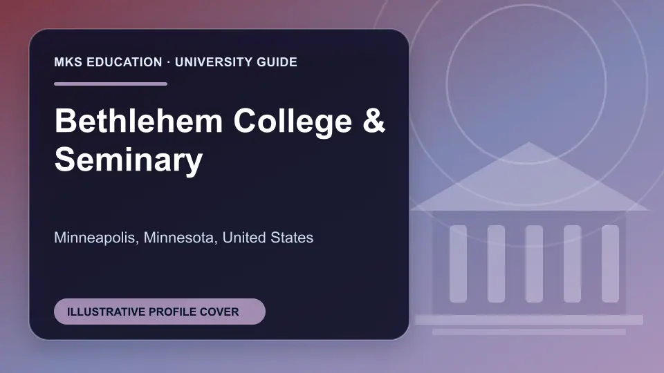 Illustrative MKS Education profile cover for Bethlehem College & Seminary in the USA