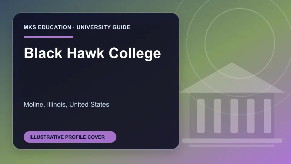 Illustrative MKS Education profile cover for Black Hawk College in the USA