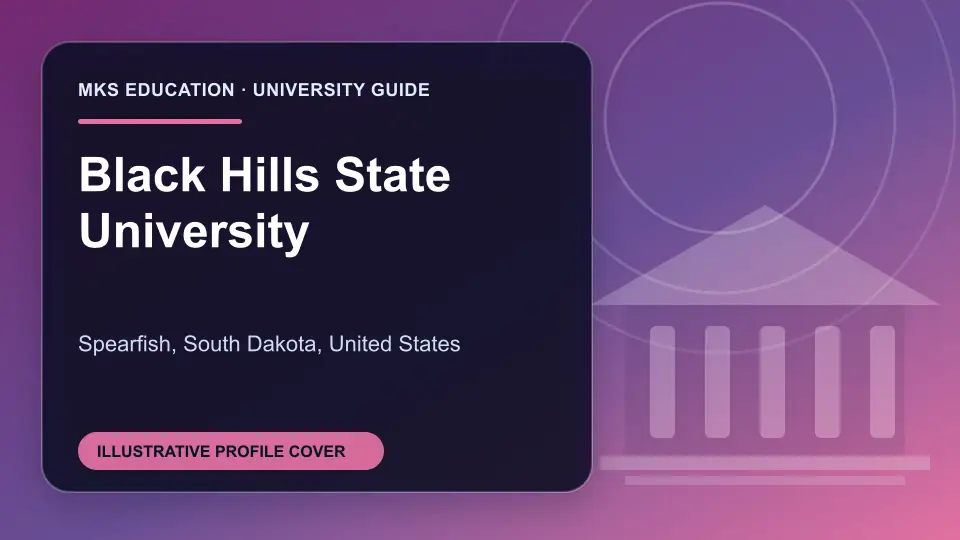 Illustrative MKS Education profile cover for Black Hills State University in the USA