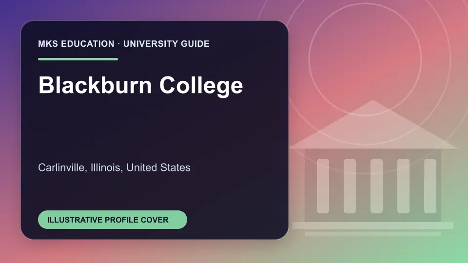 Illustrative MKS Education profile cover for Blackburn College in the USA