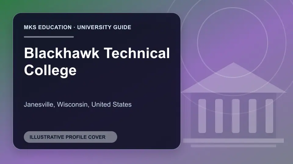 Illustrative MKS Education profile cover for Blackhawk Technical College in the USA