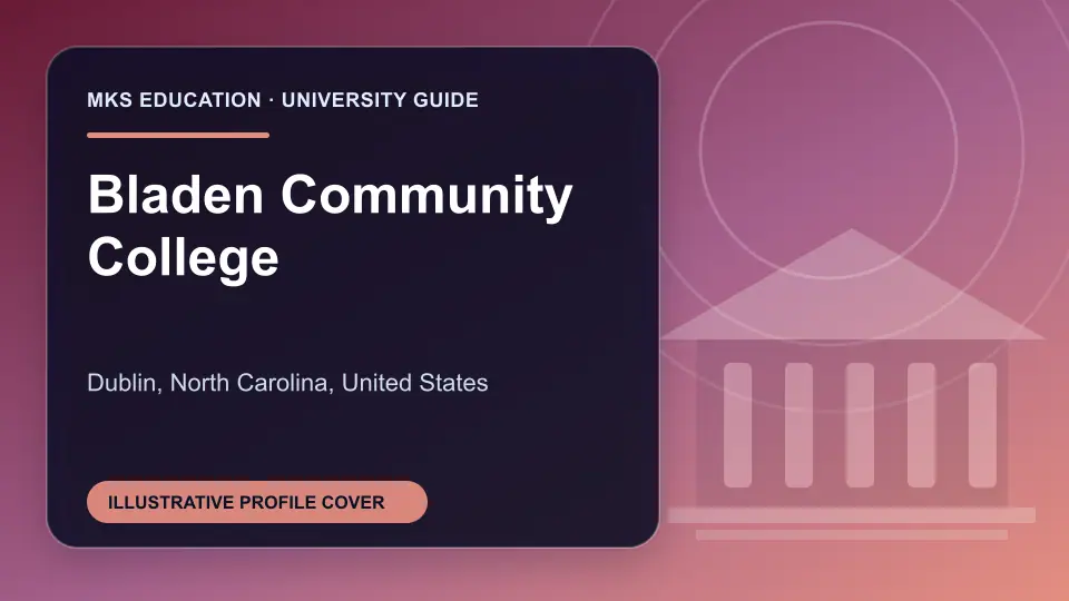 Illustrative MKS Education profile cover for Bladen Community College in the USA