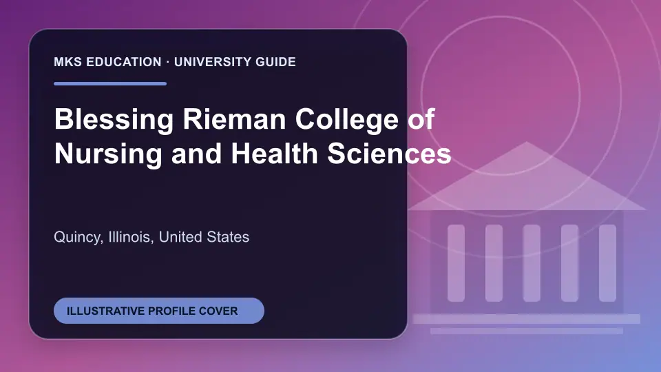 Illustrative MKS Education profile cover for Blessing Rieman College of Nursing and Health Sciences in the USA