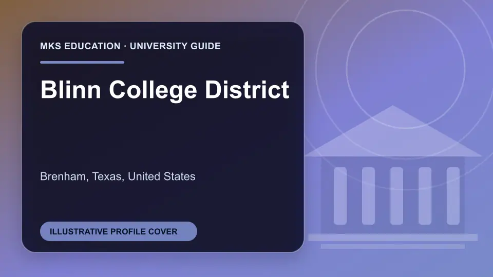 Illustrative MKS Education profile cover for Blinn College District in the USA