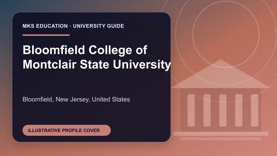 Illustrative MKS Education profile cover for Bloomfield College of Montclair State University in the USA