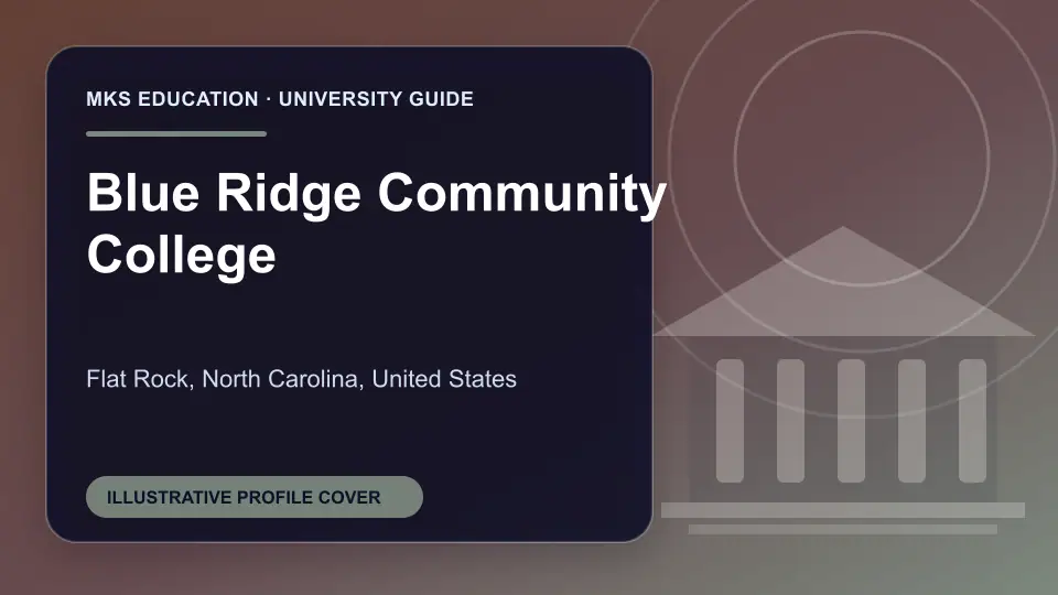 Illustrative MKS Education profile cover for Blue Ridge Community College in the USA