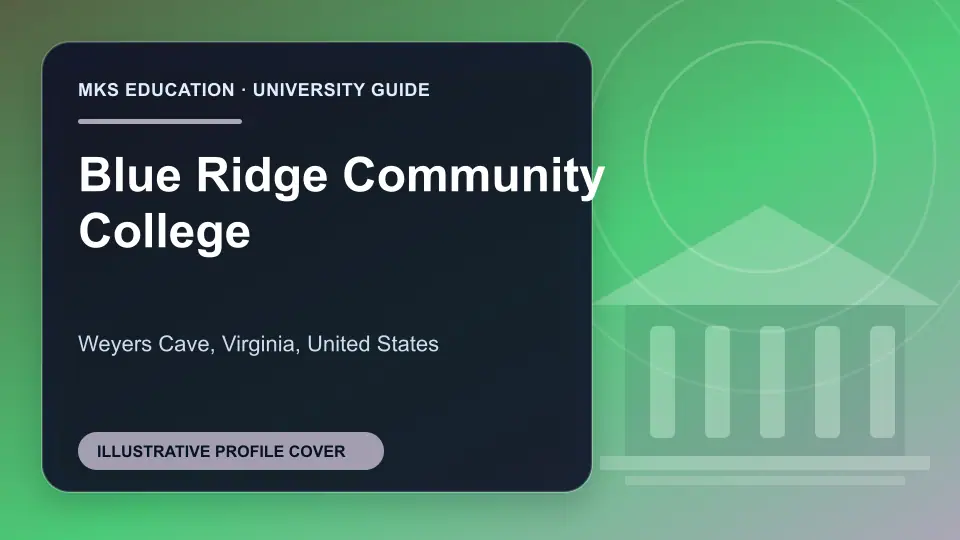 Illustrative MKS Education profile cover for Blue Ridge Community College in the USA