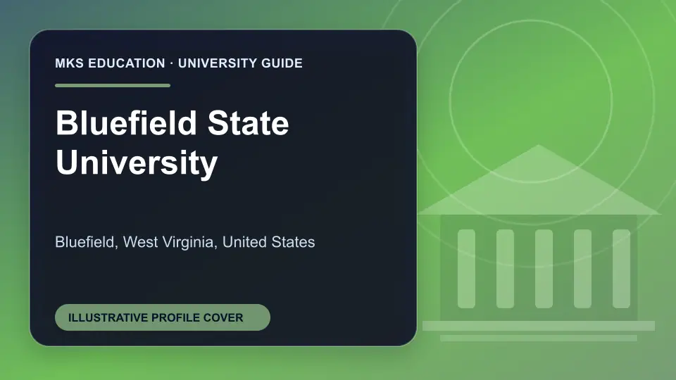 Illustrative MKS Education profile cover for Bluefield State University in the USA