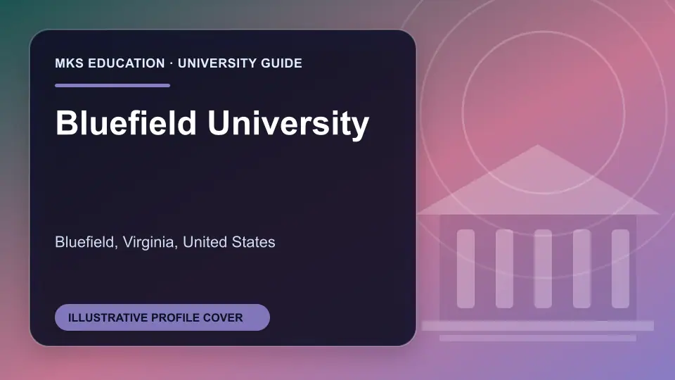 Illustrative MKS Education profile cover for Bluefield University in the USA