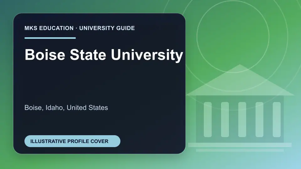 Illustrative MKS Education profile cover for Boise State University in the USA