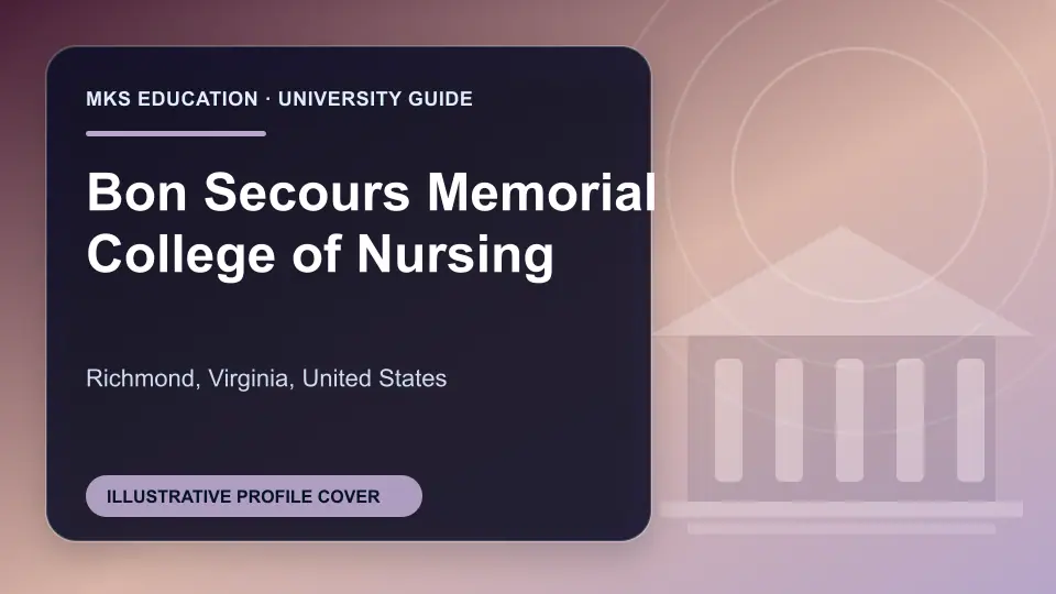 Illustrative MKS Education profile cover for Bon Secours Memorial College of Nursing in the USA