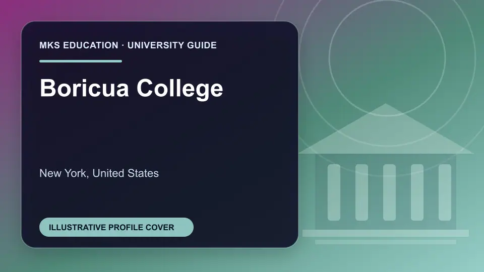 Illustrative MKS Education profile cover for Boricua College in the USA