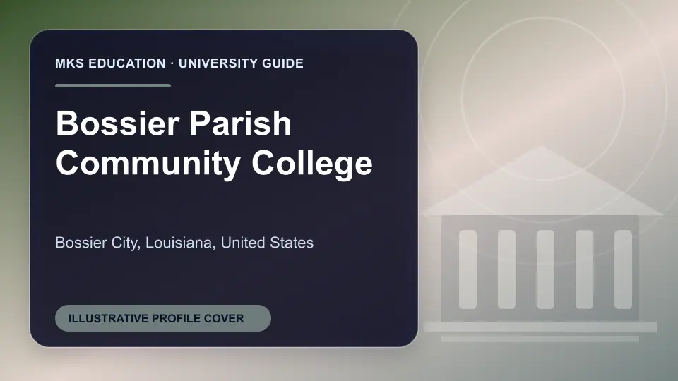 Illustrative MKS Education profile cover for Bossier Parish Community College in the USA