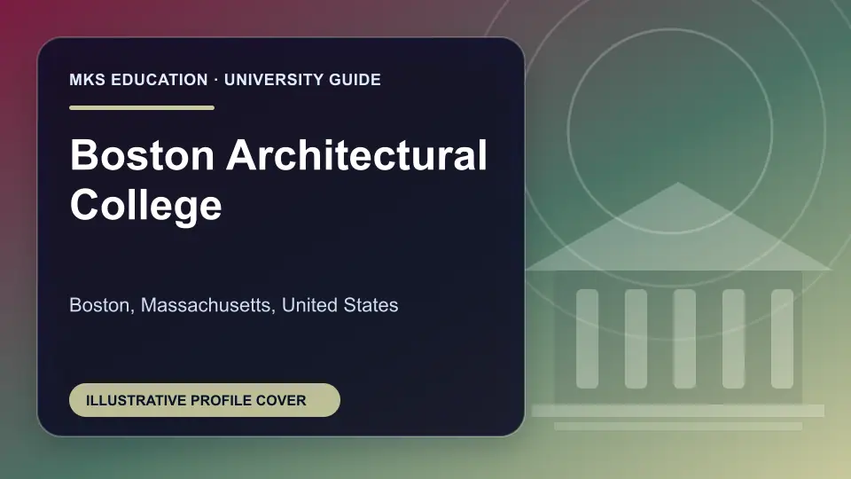 Illustrative MKS Education profile cover for Boston Architectural College in the USA