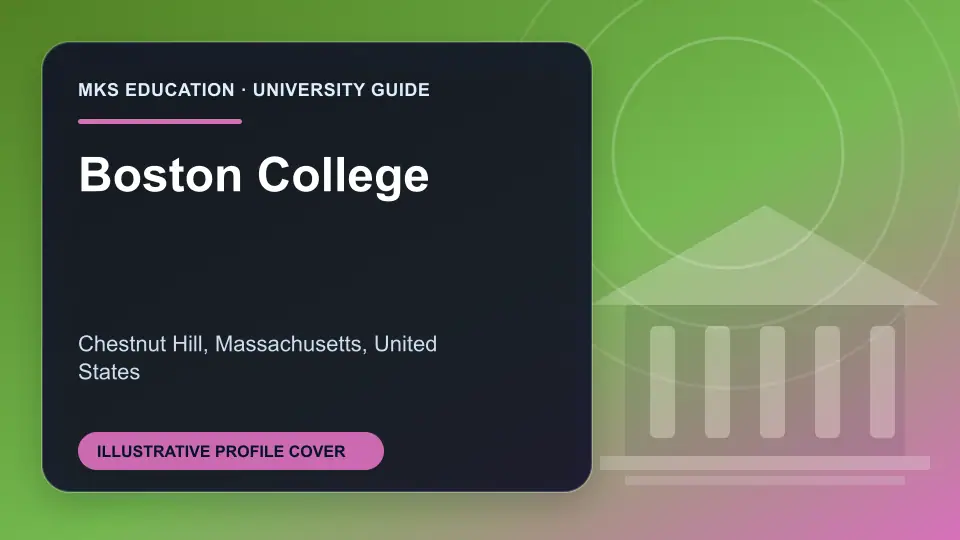 Illustrative MKS Education profile cover for Boston College in the USA