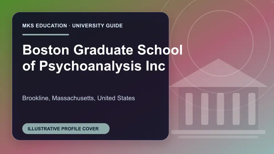 Illustrative MKS Education profile cover for Boston Graduate School of Psychoanalysis Inc in the USA
