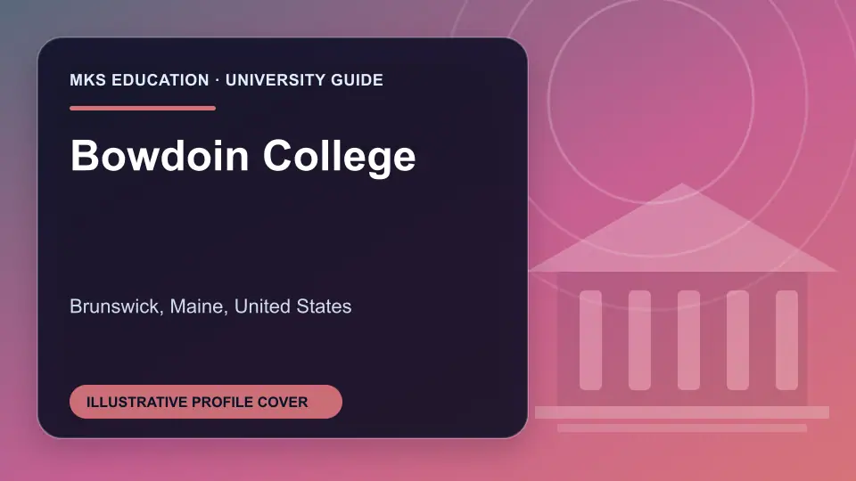 Illustrative MKS Education profile cover for Bowdoin College in the USA