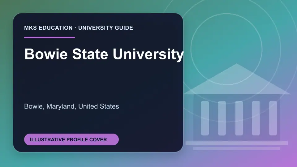 Illustrative MKS Education profile cover for Bowie State University in the USA