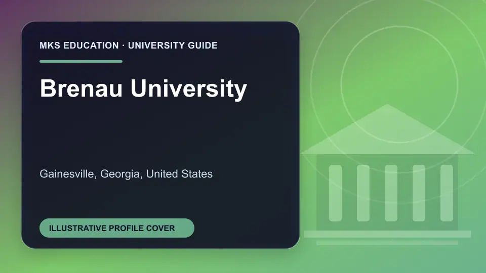 Illustrative MKS Education profile cover for Brenau University in the USA