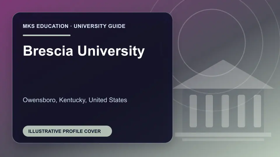 Illustrative MKS Education profile cover for Brescia University in the USA